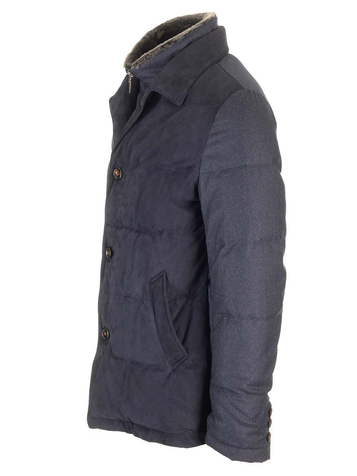 Al Duca D'Aosta Leather And Wool Jacket Giacche - Blu | 942444c1aaf15500416d4b163f8278d0d034feff