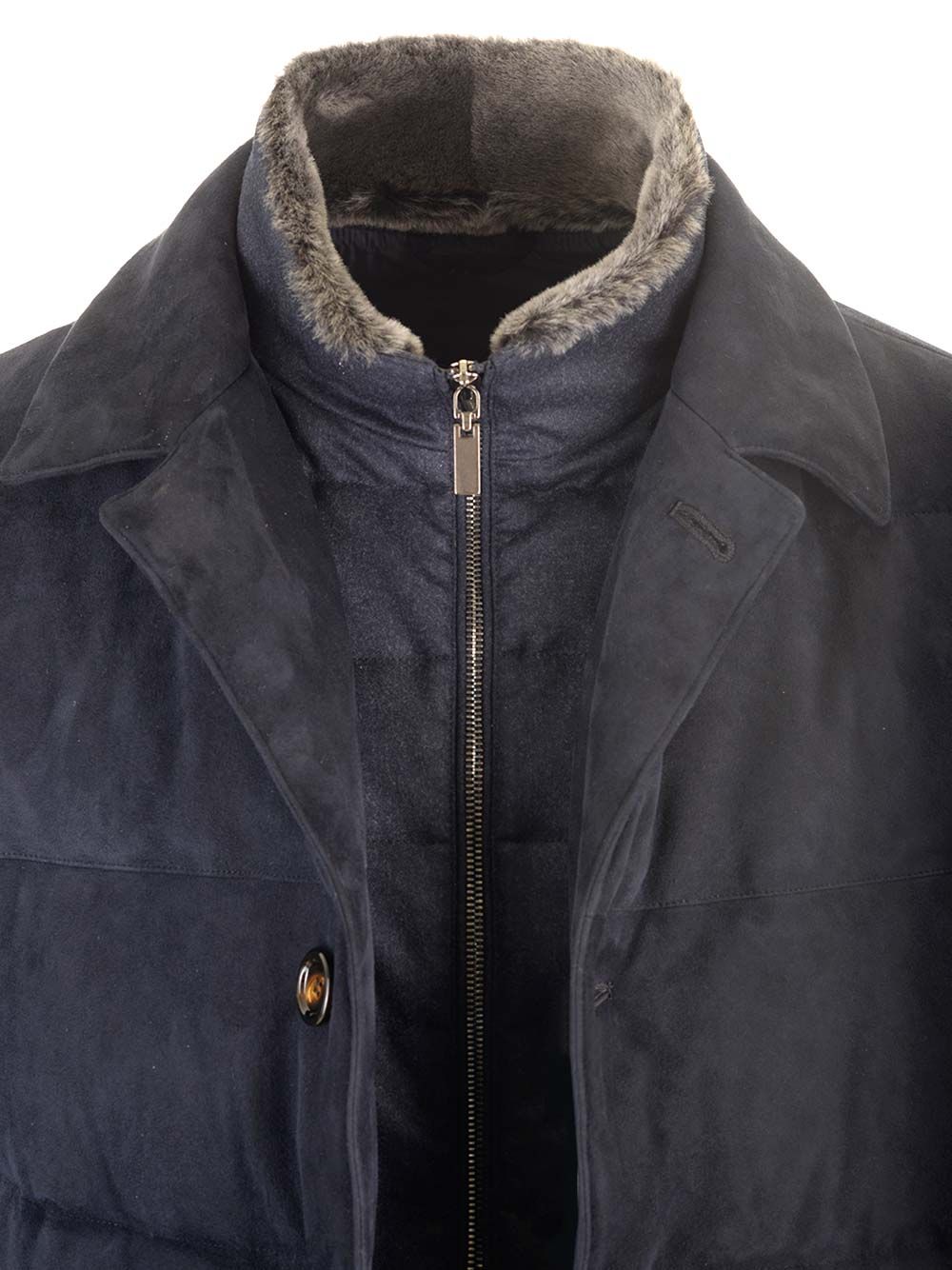 Al Duca D'Aosta Leather And Wool Jacket Giacche - Blu | d99284c6314fea62a8fcae548f1cdd85747c536e