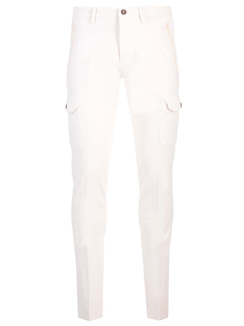 Al Duca D'Aosta 1902 Velvet Cargo Trousers - Bianco | 46357bba286e154f0acf9c4e58279bc020ae3da5