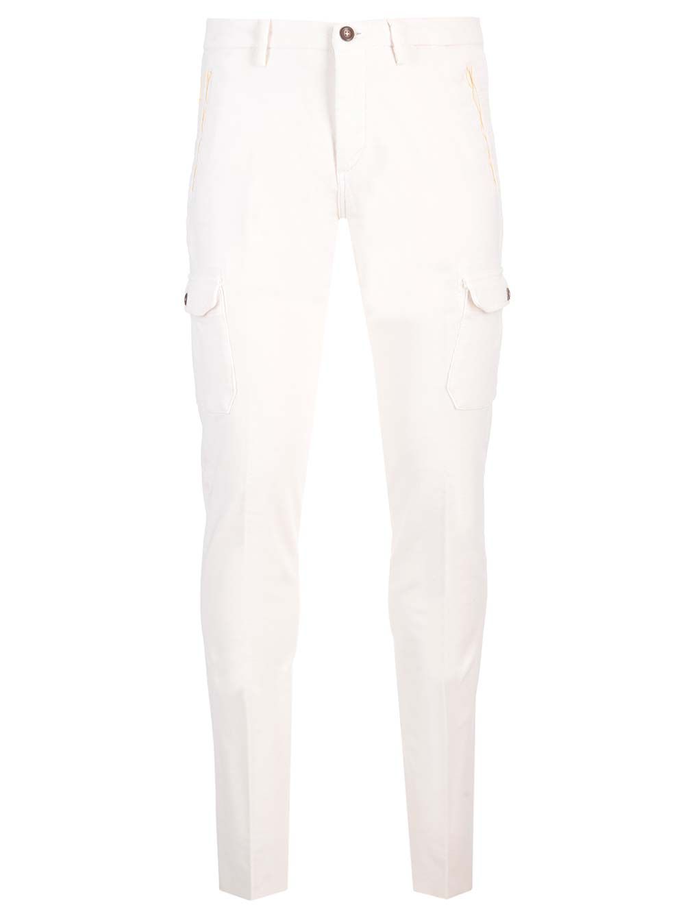 Al Duca D' Aosta 1902 Velvet Cargo Trousers - Bianco | b7c3118a1a6a9ebc6807afc877d2b94a731c3fcc