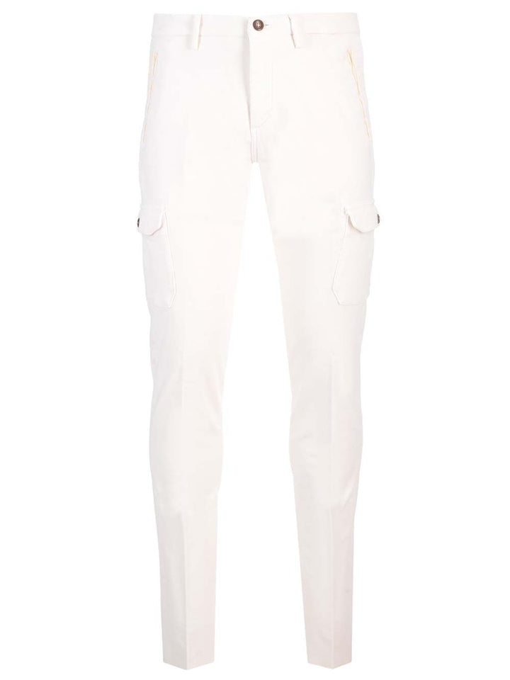 Al Duca D' Aosta 1902 Velvet Cargo Trousers - Bianco | b7c3118a1a6a9ebc6807afc877d2b94a731c3fcc