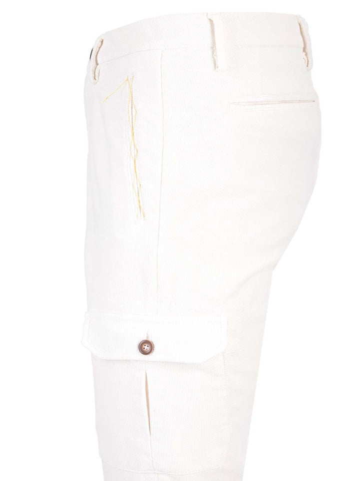 Al Duca D' Aosta 1902 Velvet Cargo Trousers - Bianco | f9b3f57c943c1212fe828e6fb133ff4a01d02f49