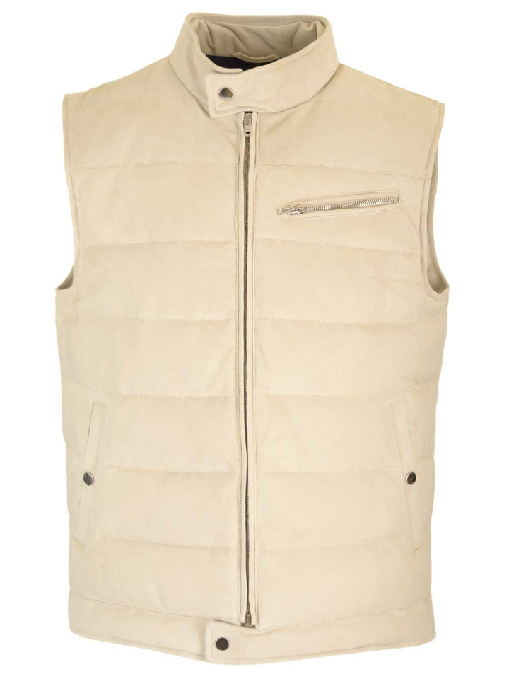 Al Duca D'Aosta Suede Padded Vest Giacche - Bianco | eb1ac452f2fef44d0c42ff59477f4c081d2b12d9