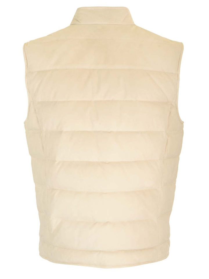Al Duca D'Aosta Suede Padded Vest Giacche - Bianco | 20df78aceecb2b7525a4372ce5ee74e702c8016b