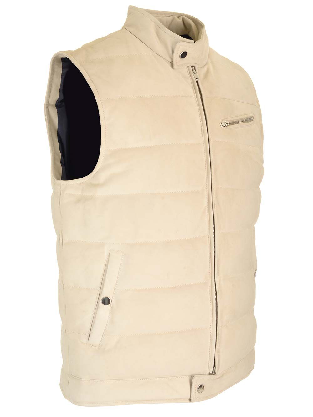 Al Duca D'Aosta Suede Padded Vest Giacche - Bianco | f17360f32d201d3afb7b949541e87606d8da0b4b