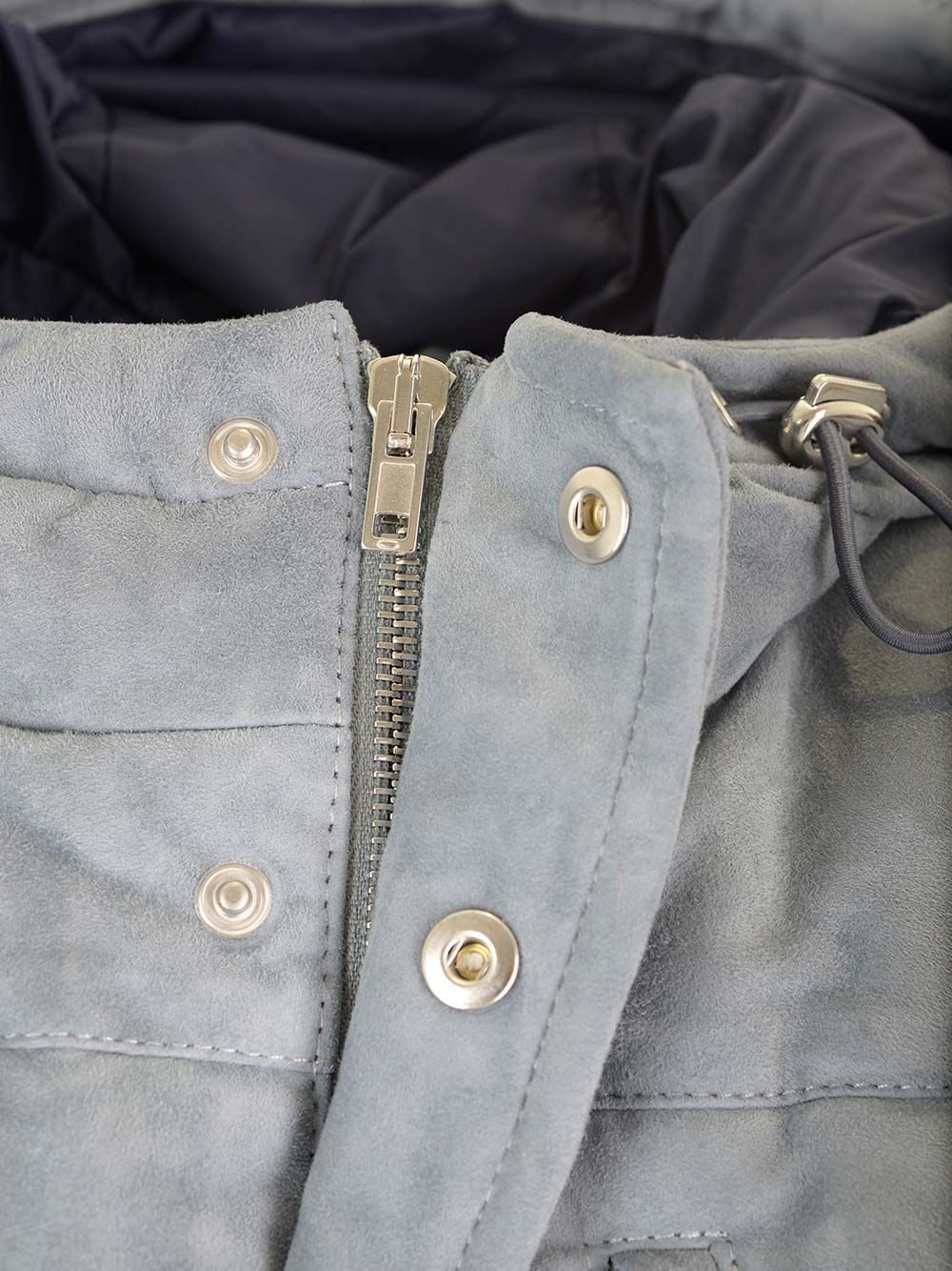 Al Duca D'Aosta Suede Hooded Vest Giacche - Grey | ec179b110a0c1f52521b0113b6e7d1ab324a338a