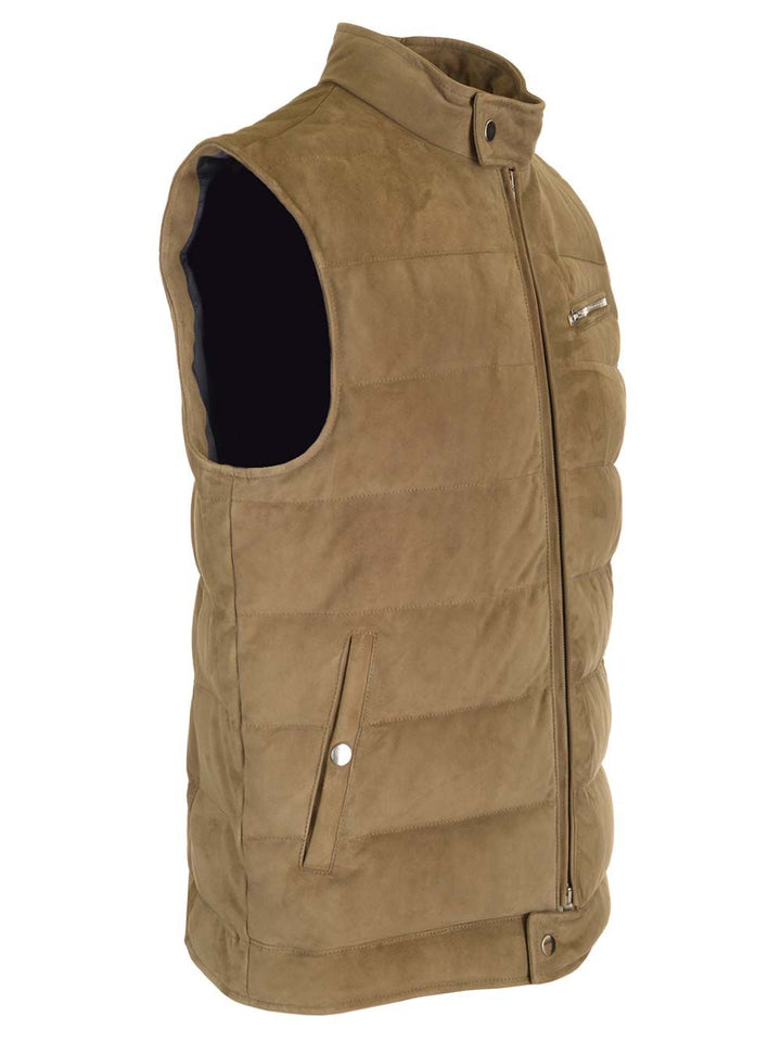 Al Duca D'Aosta Suede Padded Vest Giacche - Verde | 7386c60b270407f87687a9cf1645b264431bbb33