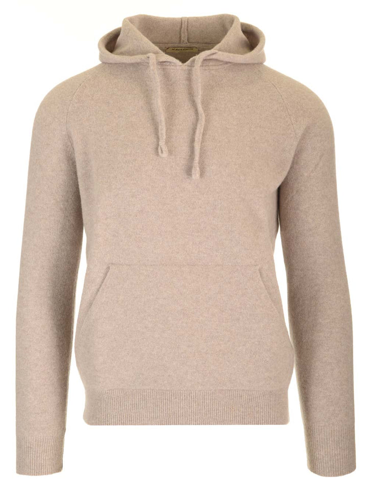 Al Duca D'Aosta 1902 Wool Sweater With Hood Knitwear - Beige | eddae2021683591e5534ac589d045f473d827244