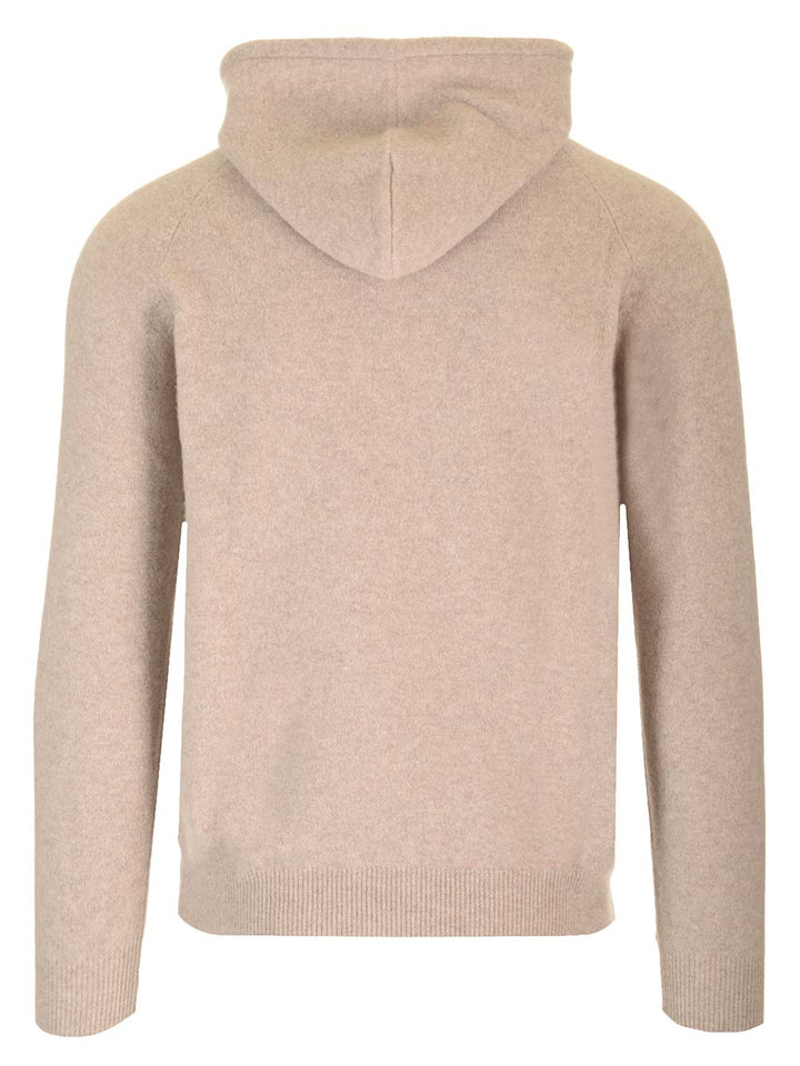 Al Duca D'Aosta 1902 Wool Sweater With Hood Knitwear - Beige | bc72d05939a558c827189d48b6ad1623c0cf562d