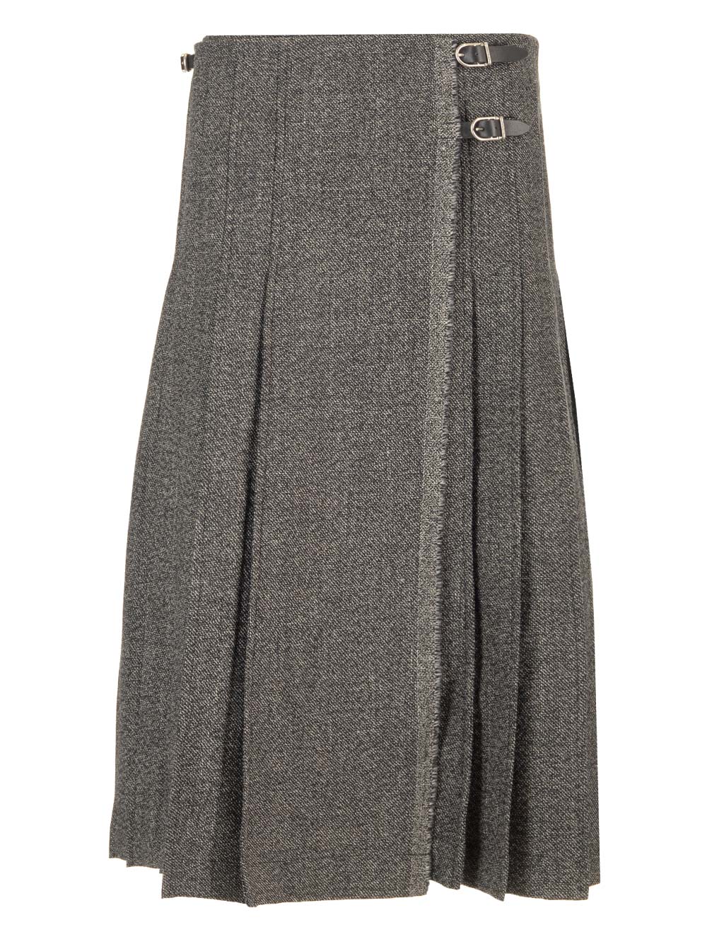 Durazzi Milano Pleated Midi Kilt Skirt Melange Black Gonne - Grey | 1e9eebbf78dd8bdb4b5254ad1a54f0b4e38ba0ca