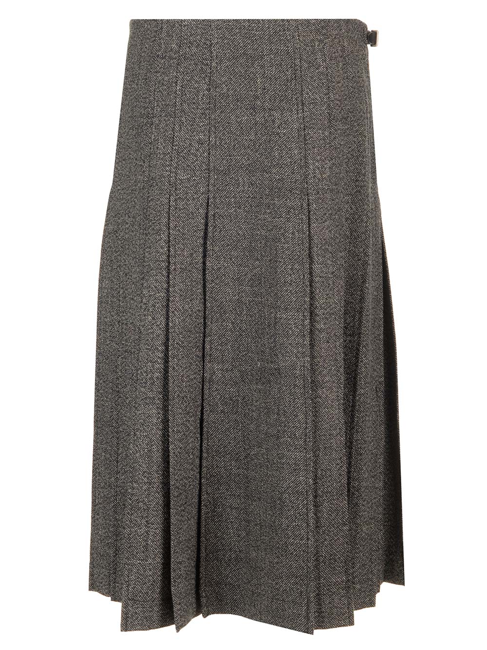 Durazzi Milano Pleated Midi Kilt Skirt Melange Black Gonne - Grey | 403d77ce1cd2c2985606df8cb8273ed32711276c