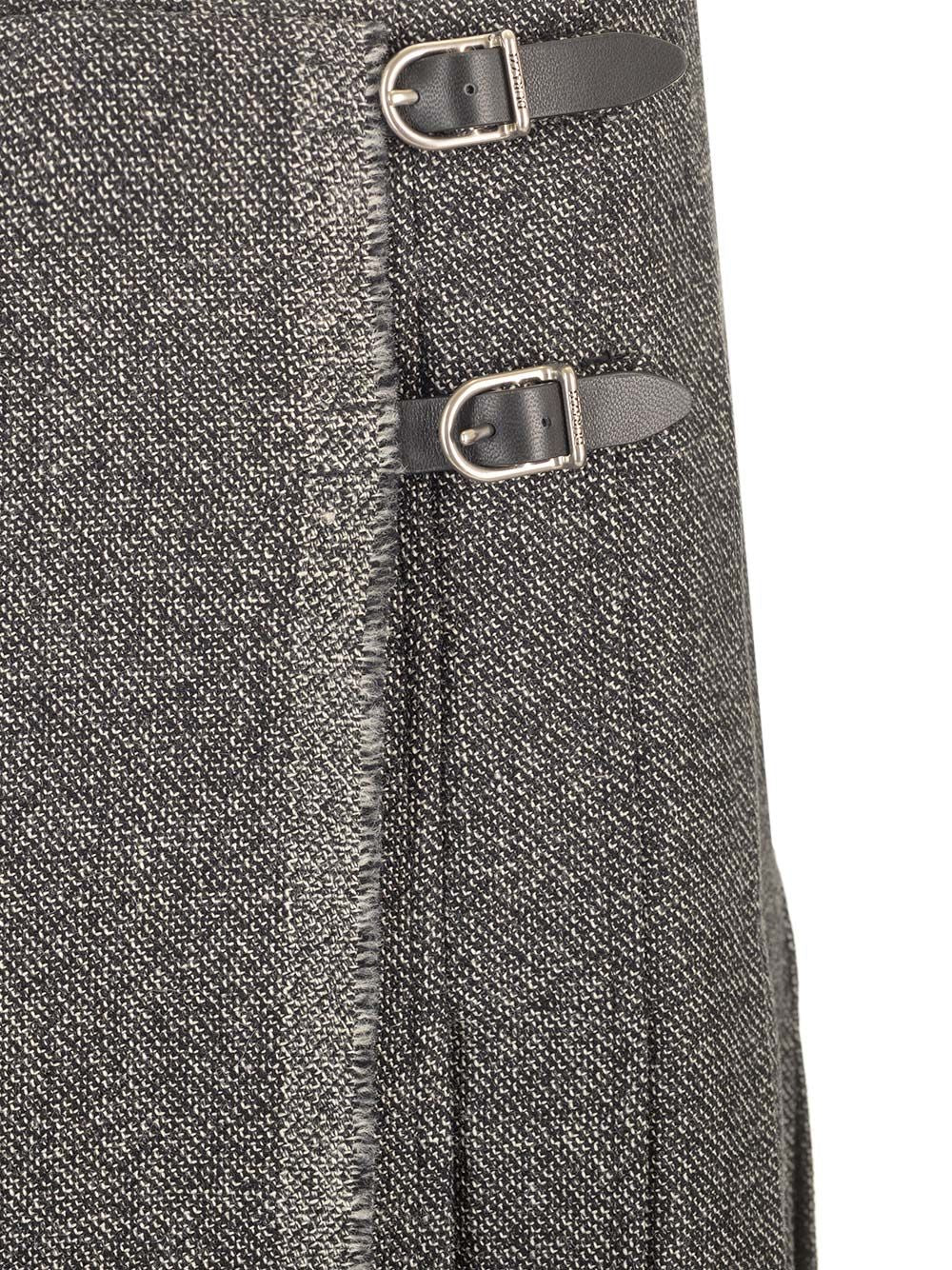 Durazzi Milano Pleated Midi Kilt Skirt Melange Black Gonne - Grey | 7f723920a37101f2dc954efe9541f0ae9d65f5d4