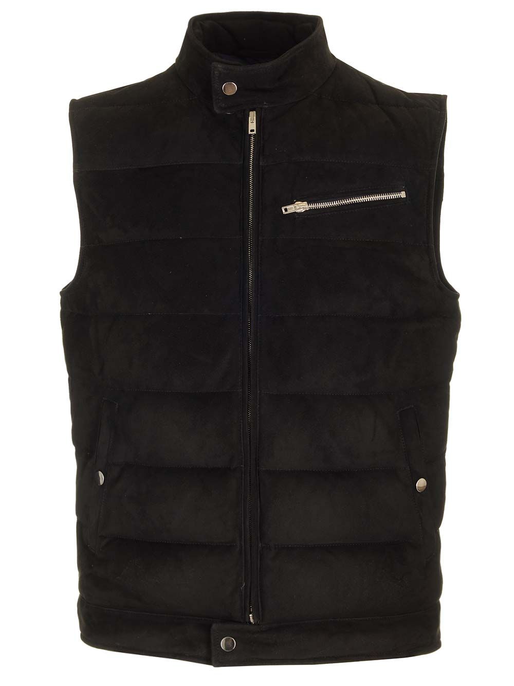 Al Duca D'Aosta Suede Padded Vest Giacche - Nero | ca67eb20fe7a237dfb9a14ef034ff501a5c8b8c6