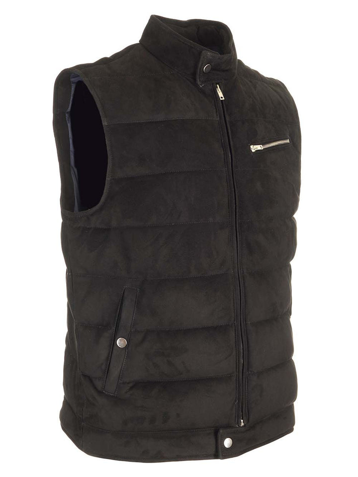 Al Duca D'Aosta Suede Padded Vest Giacche - Nero | 284748ad56a3ab06b16c56bb48dd1e096738b3b0