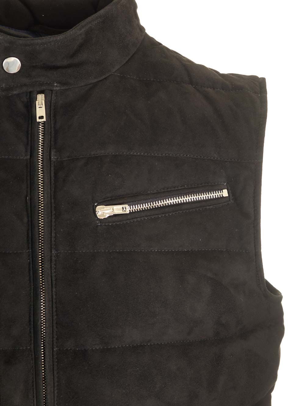 Al Duca D'Aosta Suede Padded Vest Giacche - Nero | 6b11f6ea3e26fa02647d5568707b3a0c063c5429