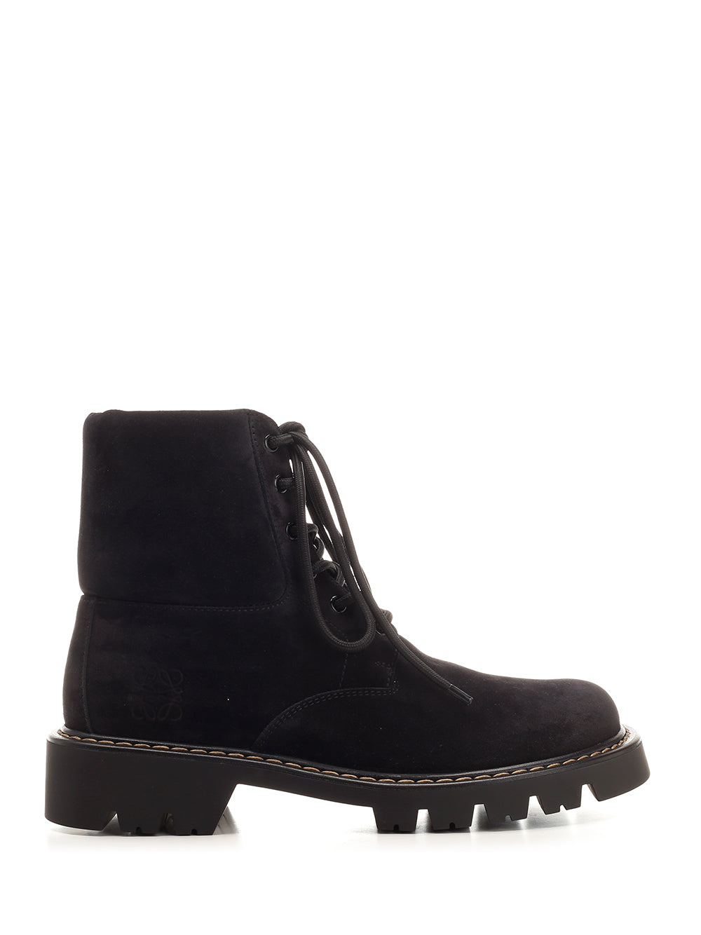 Loewe Sierra Combat Ankle Boot In Suede Boots - Nero | 5e1e8753448fba7bc5c9d3d0a0275512a6708c78