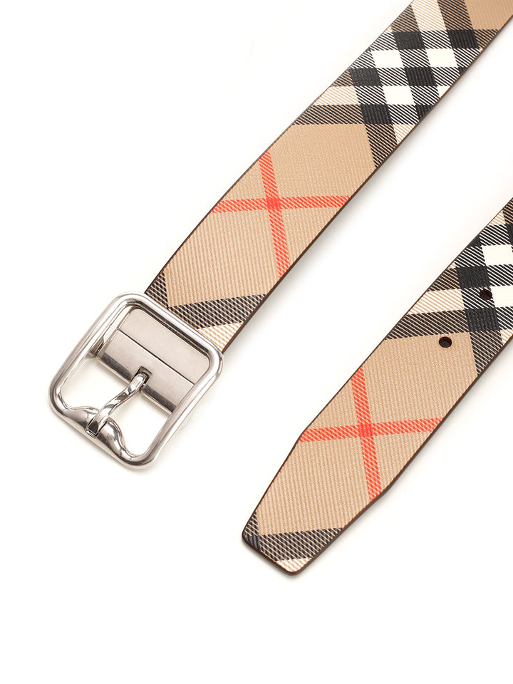 Burberry B Buckle Check Reversible Belt Cinture - Marrone | 9848950cb8ed471df315107000a5facbca45f1d7