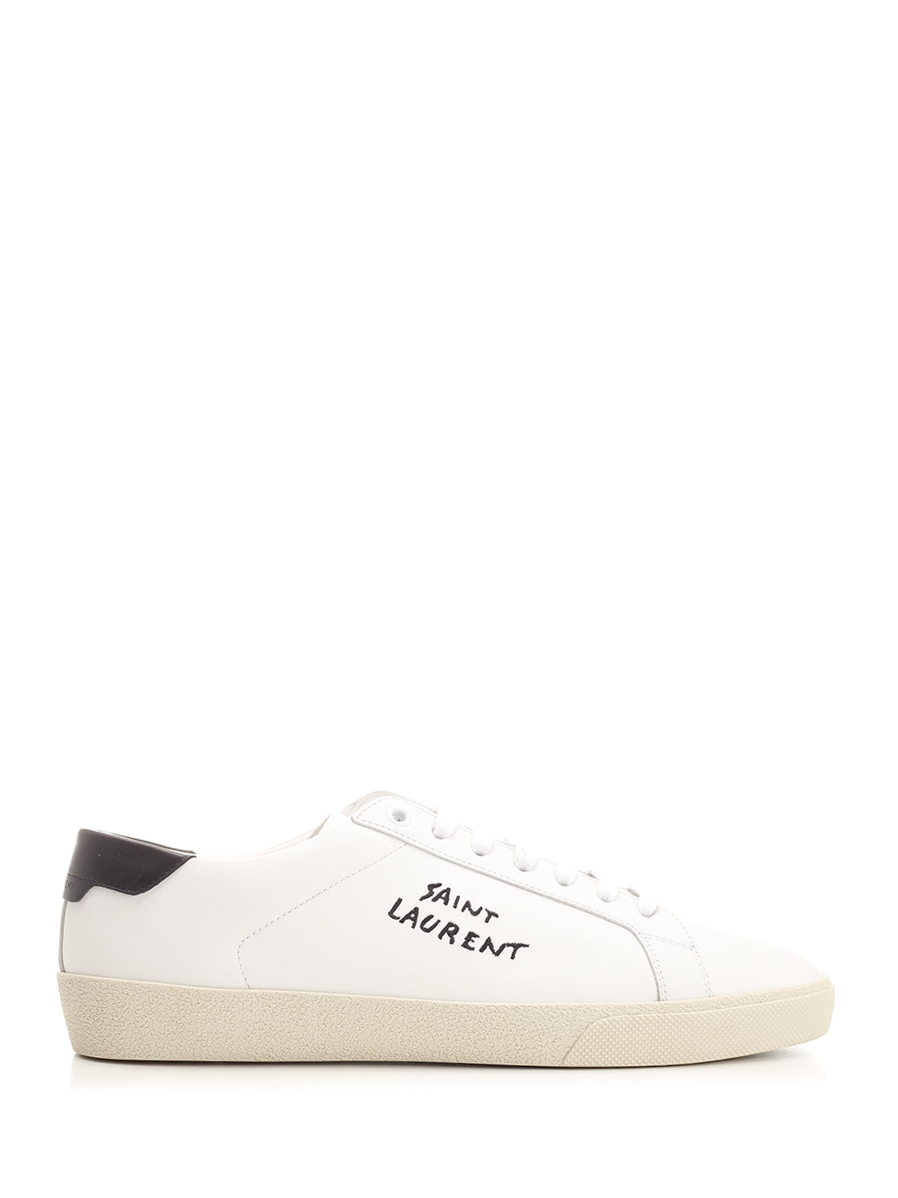 Saint Laurent Court Sl/06 Optic White In Leather Sneakers - Bianco | 422fc5832ab2dd2b2dd4ace8dcd89b1ac0a80146