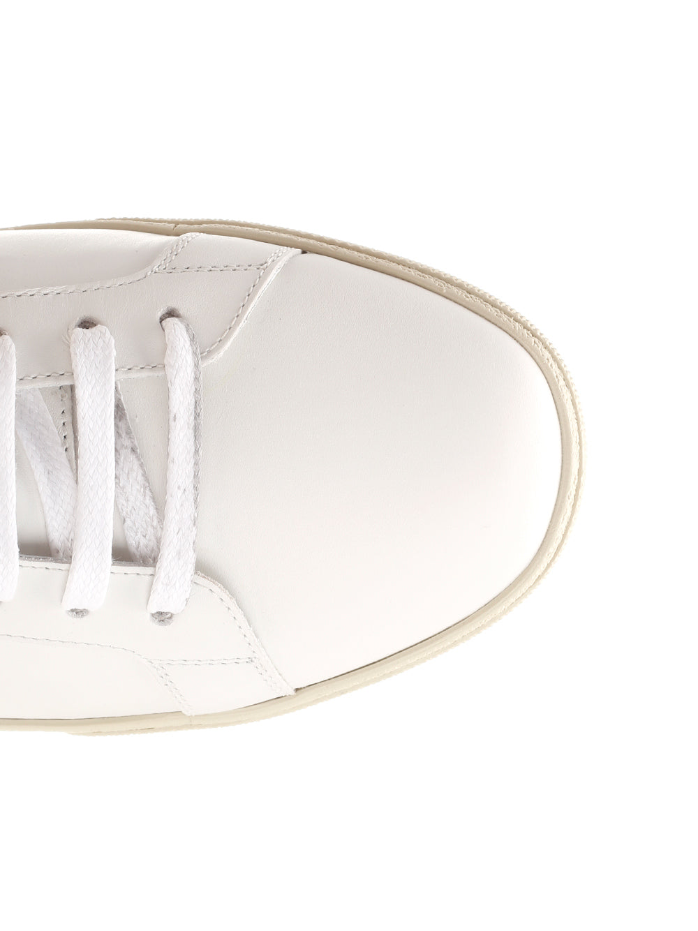 Saint Laurent Court Sl/06 Optic White In Leather Sneakers - Bianco | c5f624db4c364ec8068642bd74e45616522327c0
