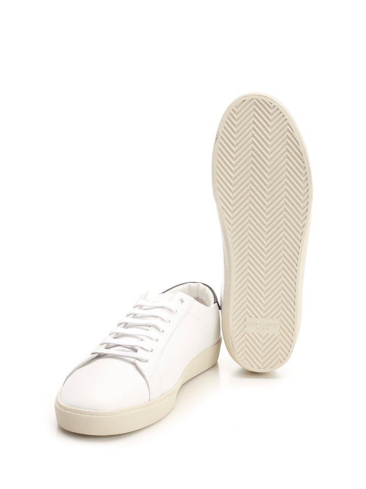 Saint Laurent Court Sl/06 Optic White In Leather Sneakers - Bianco | 5ae9db7ebc6b1dfe28b7329f1df99a3f8af66168