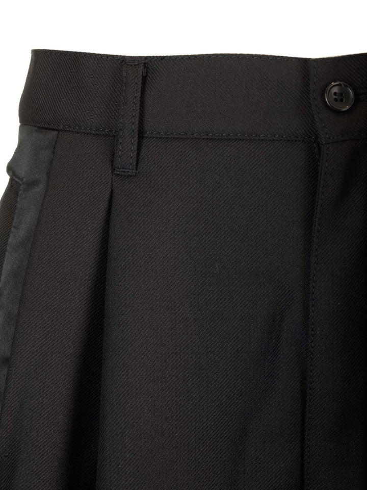 Comme Des GarçOns Shirt Wool Gabardine Shorts Trousers - Nero | 7d1bff039ed352198eca2b35f9b06bc0aec5717a