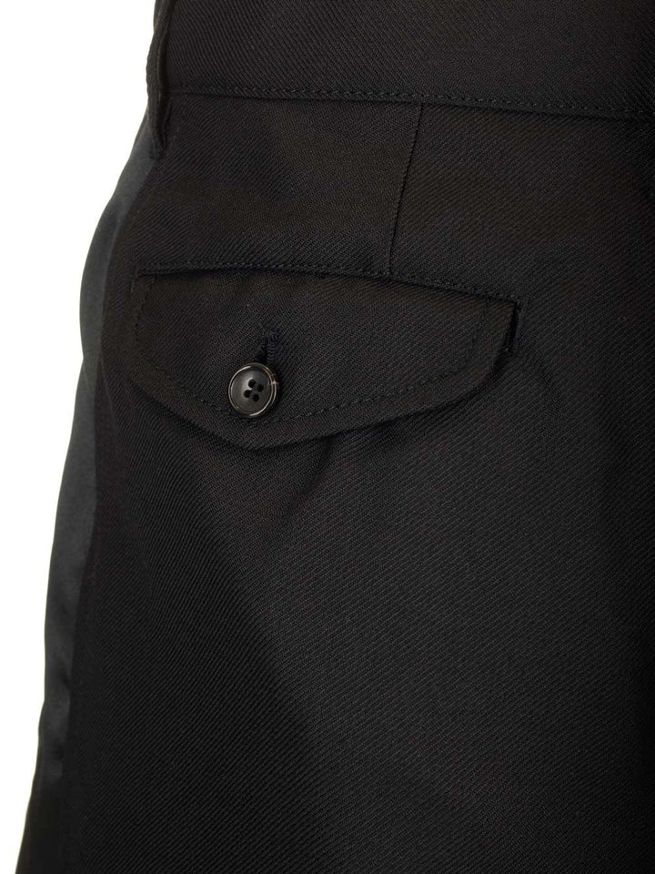 Comme Des GarçOns Shirt Wool Gabardine Shorts Trousers - Nero | 79432a44495ac7d1a7b16f3b813a6ac8c398c972