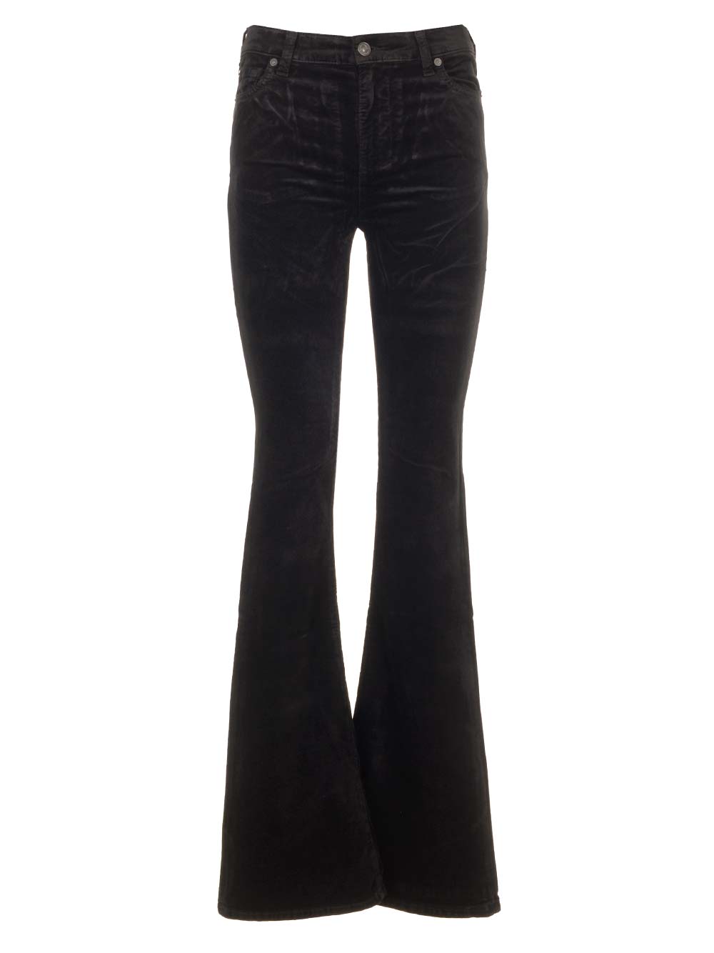 7 For All Mankind Velvet Flared Jeans - Nero | 4a451ee726af67cf8dcc5823683bb0cad23e3328