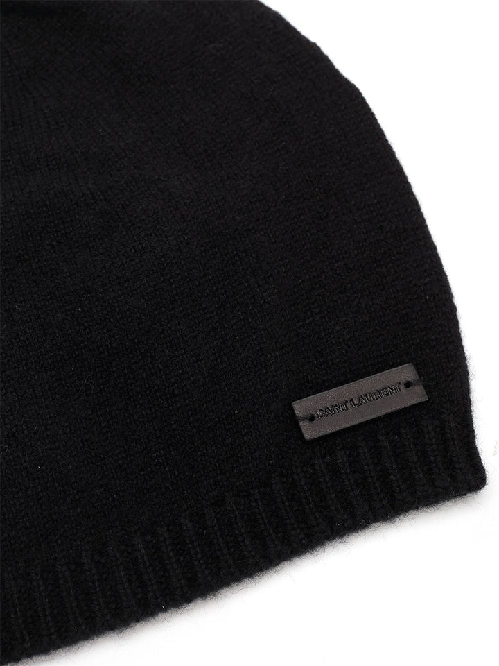 Saint Laurent Black Cashmere Beanie Cappelli - Nero | d7f712caff5a7eb2b4fee76715769cba007ee1d3