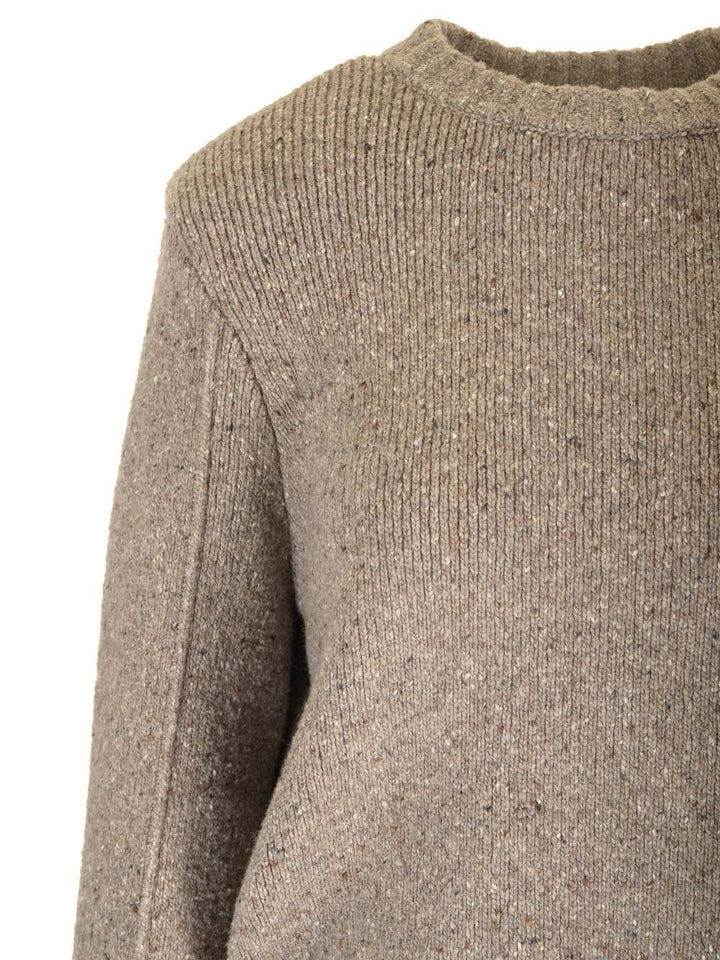 Bottega Veneta Medium Weight Wool Tailored Sweater Knitwear - Beige | 26eef37472004c0e436793a9e04eb4af156c74d1