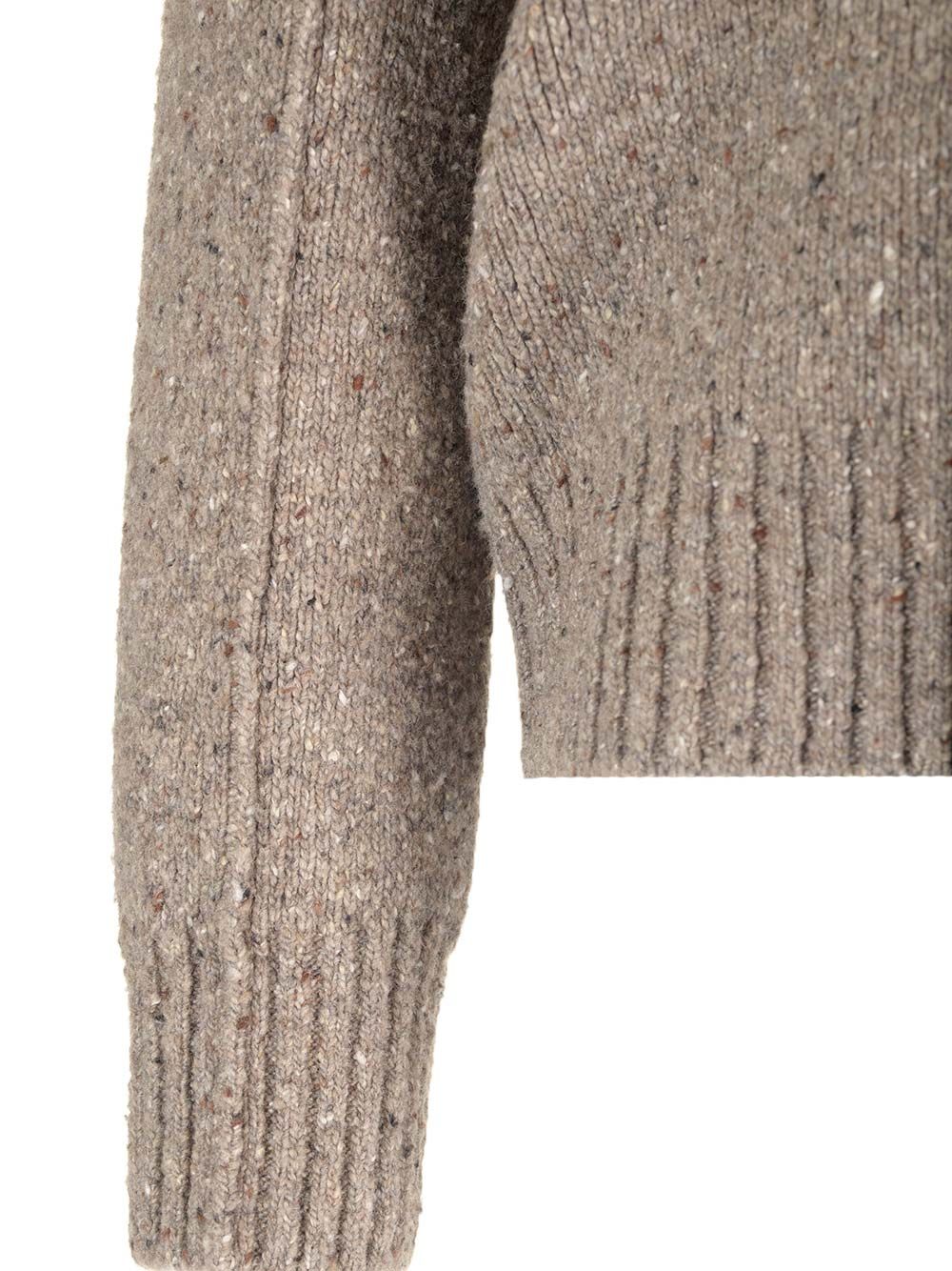 Bottega Veneta Medium Weight Wool Tailored Sweater Knitwear - Beige | 00f1aca56019db8d533288192b4a36aee80dca65