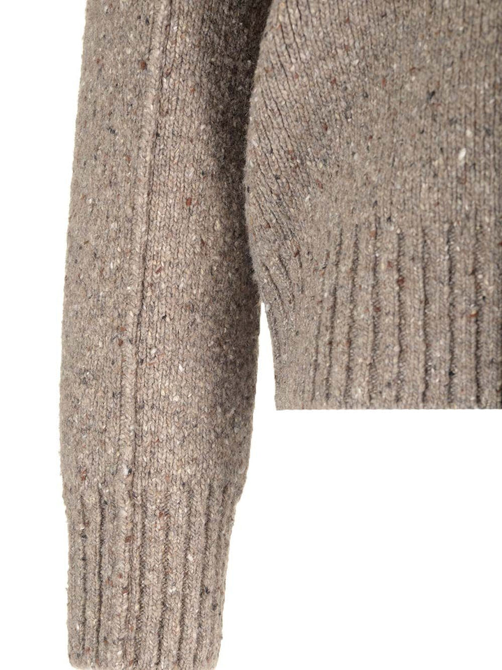 Bottega Veneta Medium Weight Wool Tailored Sweater Knitwear - Beige | 00f1aca56019db8d533288192b4a36aee80dca65