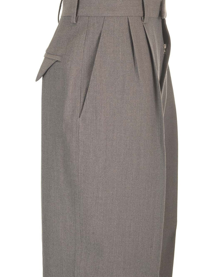 Bottega Veneta Stretch Wool Tricotine Trousers - Grey | 41851a6a891fee4c754eaf88a1450045105d197c