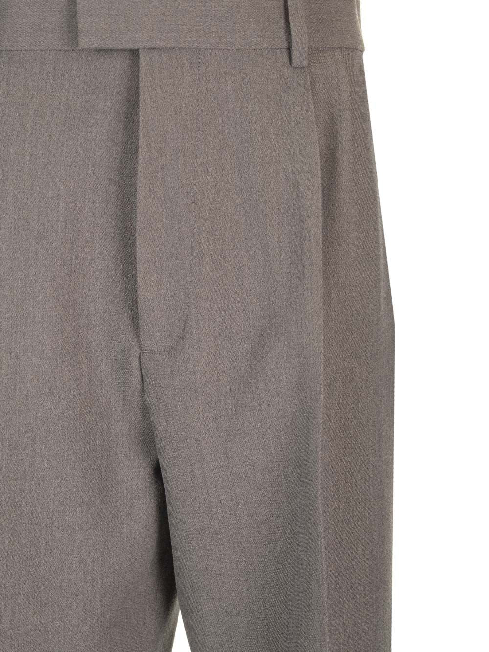 Bottega Veneta Stretch Wool Tricotine Trousers - Grey | 419f9f6ece7b46b4b34bb40227eacc7b6cb86a48