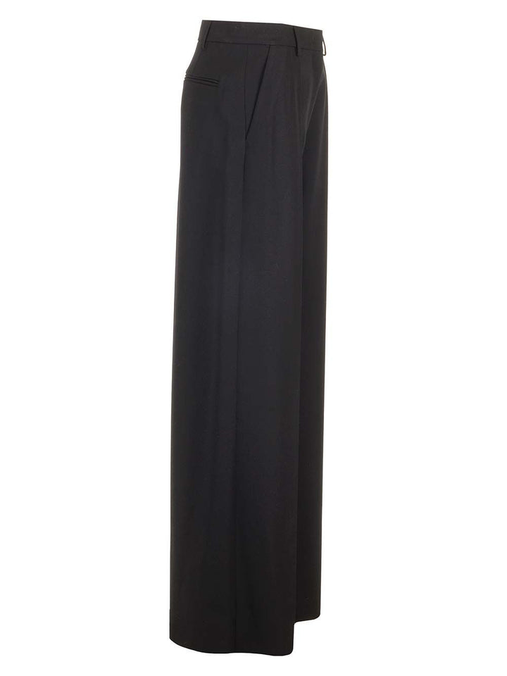 Valentino Garavani Grisaille Wool Trousers - Nero | 72ac1493b4786fdae68a6df1ec6e716069d41254