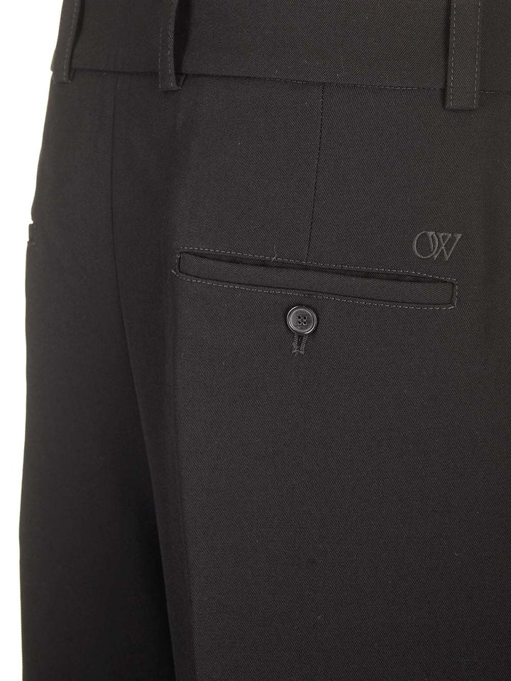 Off-White Virgin Wool Trousers - Nero | 8059122af9d09f28e3da0e6a58b6d79fc7fb8530