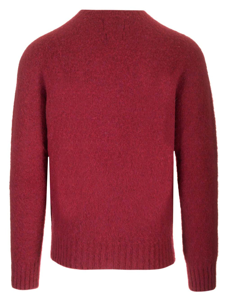 Howlin' Shetland Wool Crew Neck Knitwear - Bordeaux | 982eb566cfa3f16e5501dae1682e14e66f181a8c