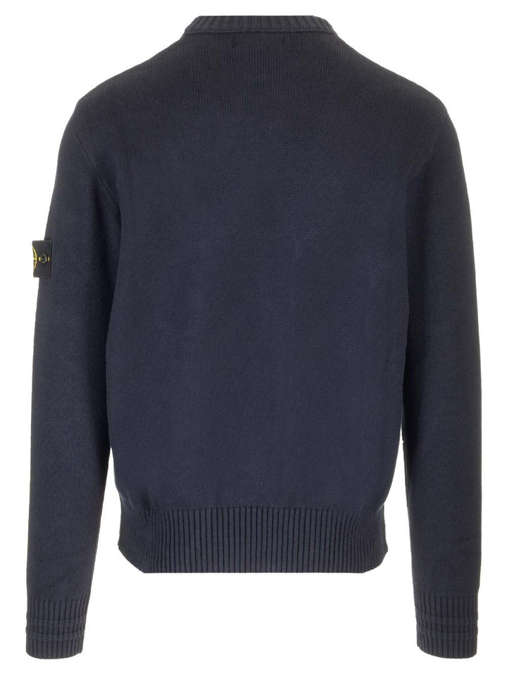 Stone Island Winter Cotton Crewneck Sweater Knitwear - Blu | 82b61ffdb7c66709eb08f99338573cab59b75bf4