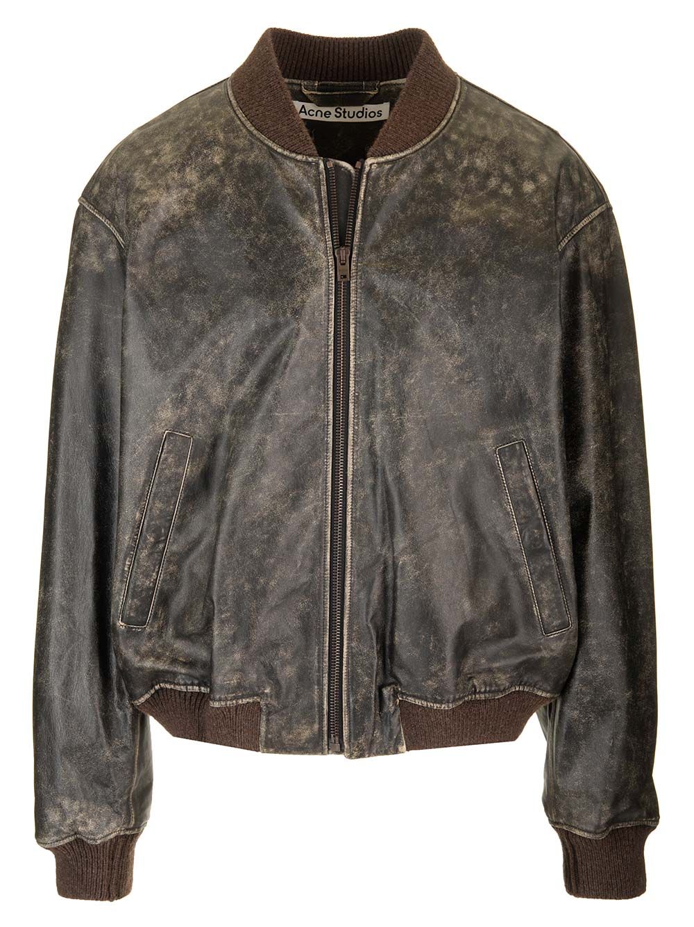 Acne Studios Leather Bomber Jacket Giacche - Nero | e0e6a1bd8269111a698c9345a88cd00aafa827a0
