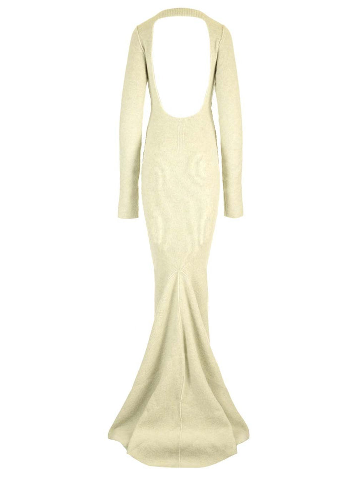 Rick Owens Ribbed Knit Mermaid Dress Abiti - Verde | 53b6ee5631af1d7d932949dcf98f32c586170686