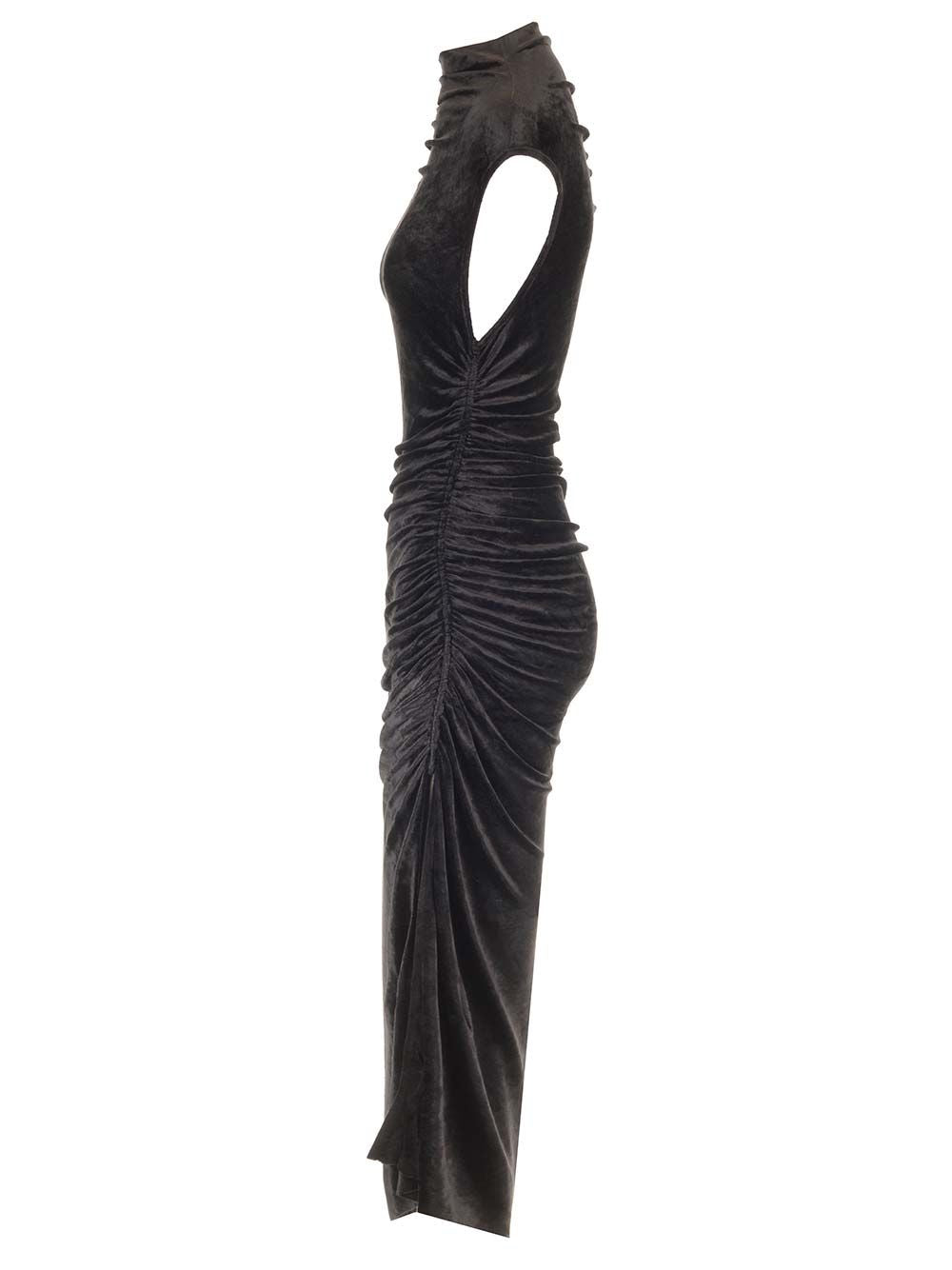 Rick Owens Lilies Velvet Dress Abiti - Nero | b33a9185c0abfba4cb2cc74acc3f11c7f4c4beb3