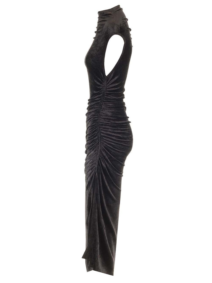 Rick Owens Lilies Velvet Dress Abiti - Nero | b33a9185c0abfba4cb2cc74acc3f11c7f4c4beb3