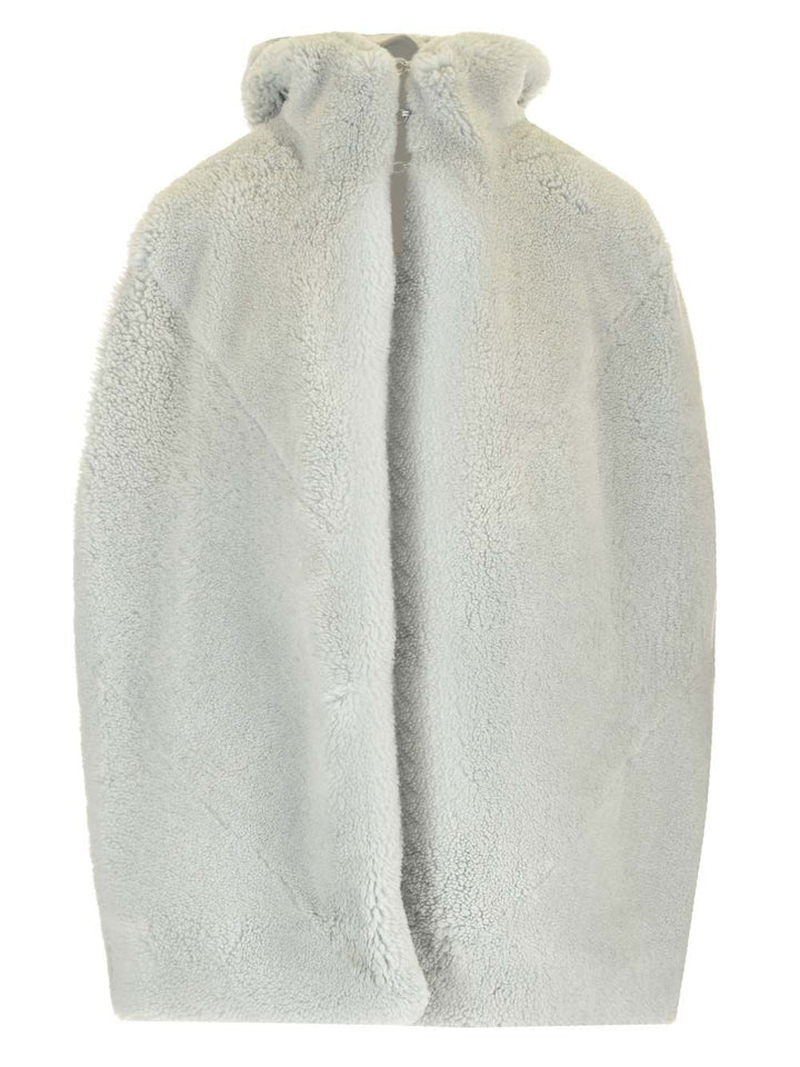 Rick Owens Shearling Vest Coats - Light blue | 42486fbad7d8fbb0982184616fc92f991a7af4e7