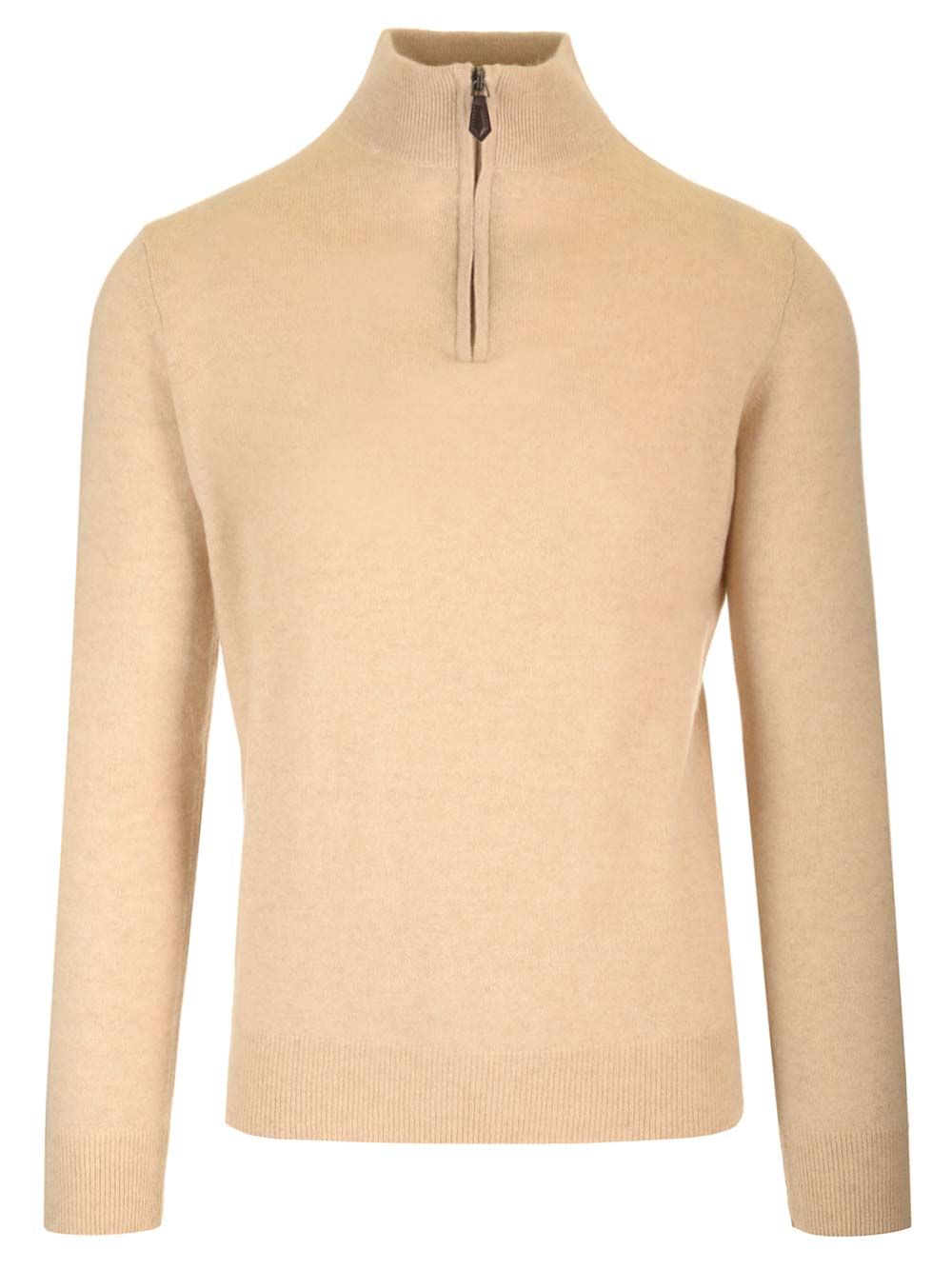 Al Duca D'Aosta Maglia Serafino In Cashmere Knitwear - Beige | 81427e8b3927111f6647484c9d99b920fba63589