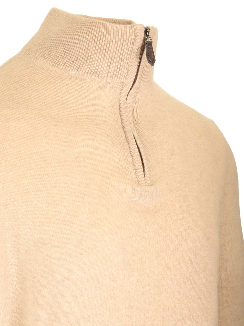 Al Duca D'Aosta Maglia Serafino In Cashmere Knitwear - Beige | f95a59d05831cecdb7573005b18f64ab1a7d57eb