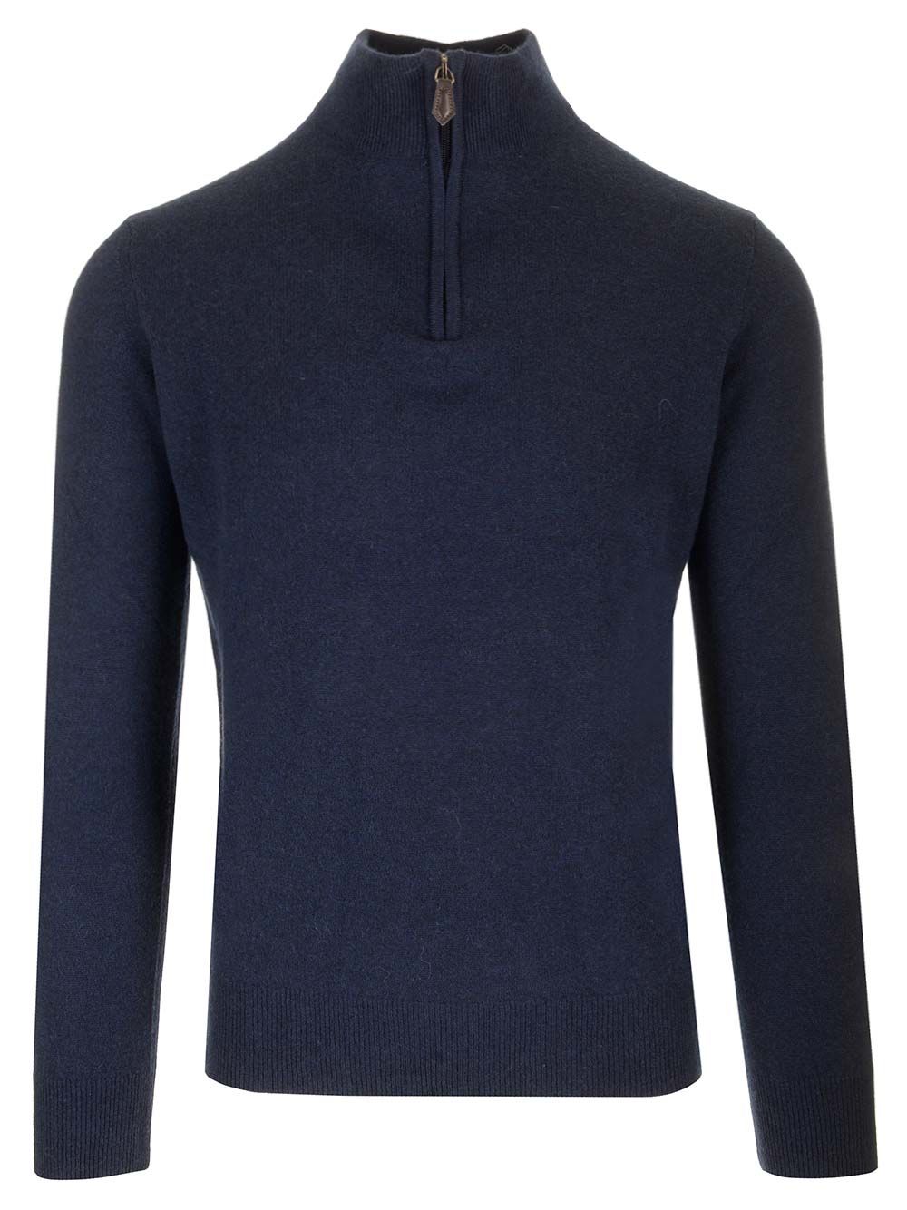 Al Duca D'Aosta Maglia Serafino In Cashmere Knitwear - Blu | aa0aaa4bb803b7b03040c966635a9d54771fcce5