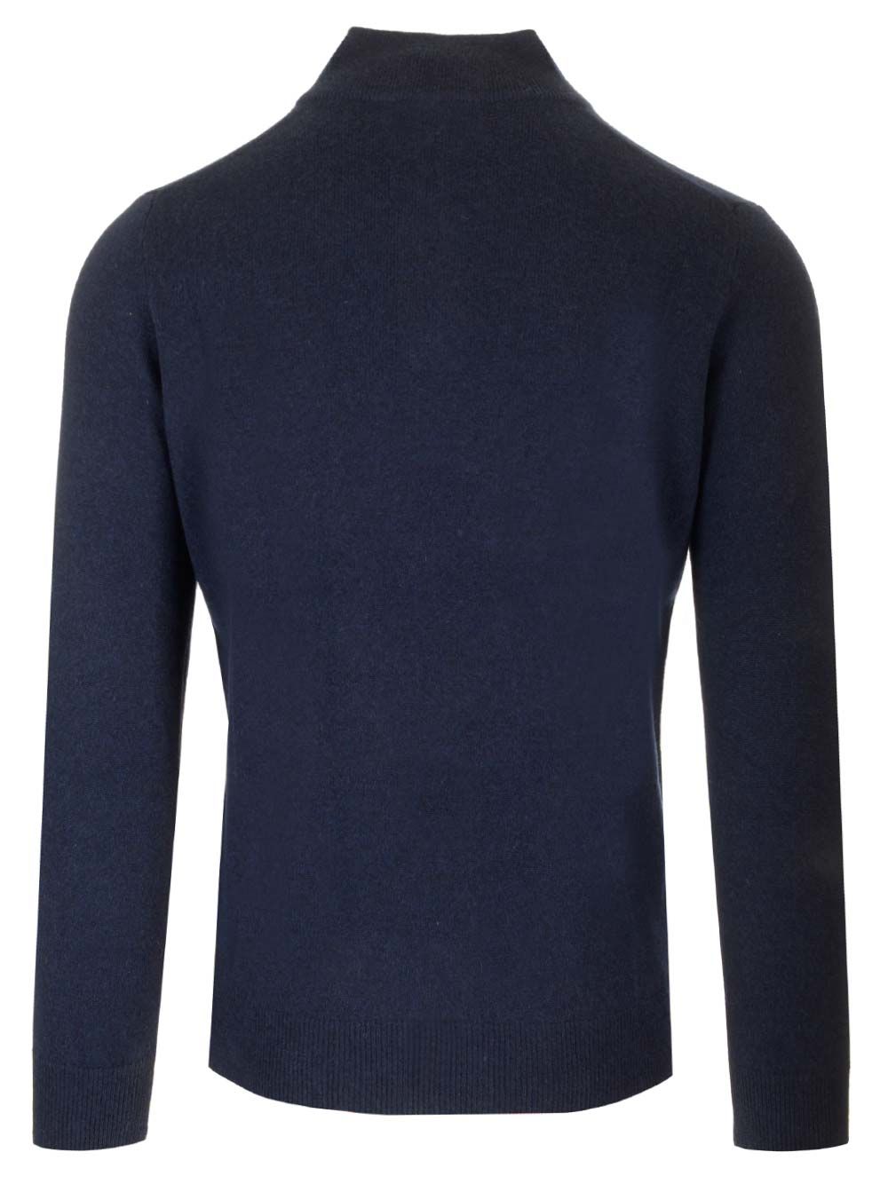 Al Duca D'Aosta Maglia Serafino In Cashmere Knitwear - Blu | 4f406bef474a78357b7df2744708fa3456611ddc