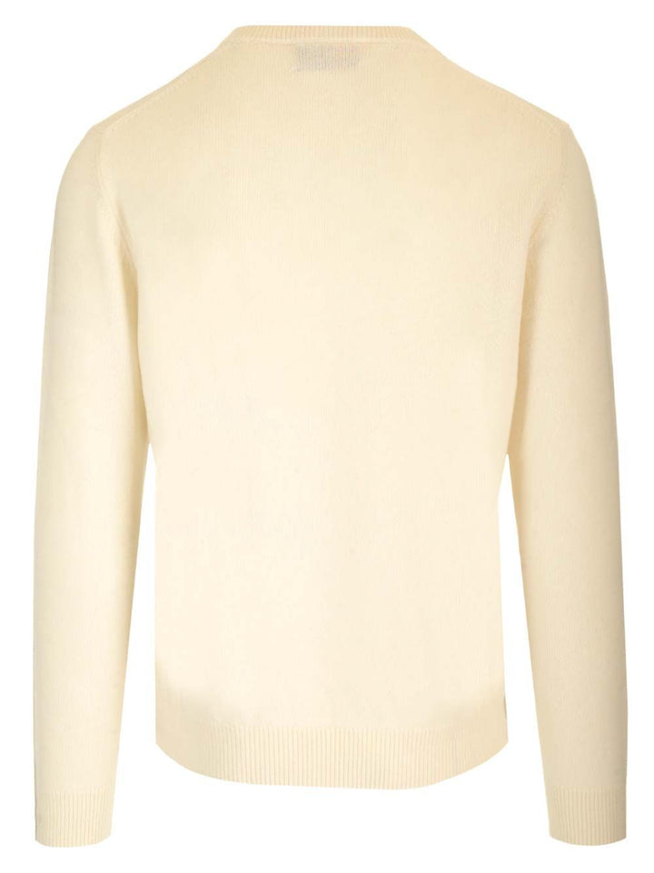 Ballantyne Double Yarn Cashmere Diamond Sweater Knitwear - Bianco | cf1fca583fa14c93c9777525e1a9ecc6d4430270