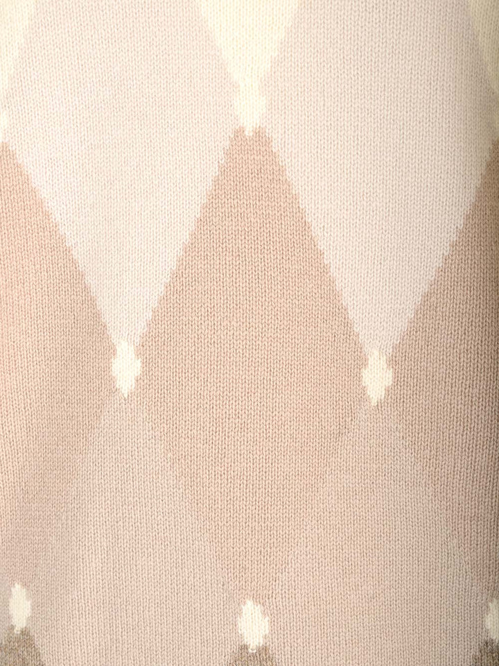 Ballantyne Double Yarn Cashmere Diamond Sweater Knitwear - Bianco | ed59e3a4edff8eed46280a1dcd634fae6dad7d49