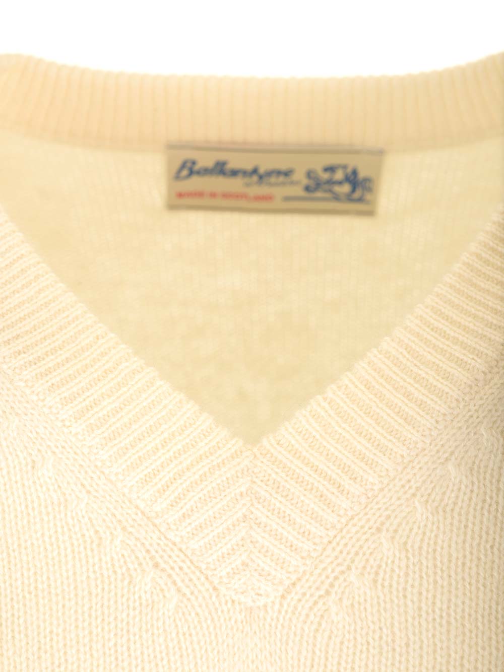 Ballantyne Double Yarn Cashmere Diamond Sweater Knitwear - Bianco | 088d43d3e923b64e08684a2796336a16e5ccc0a4