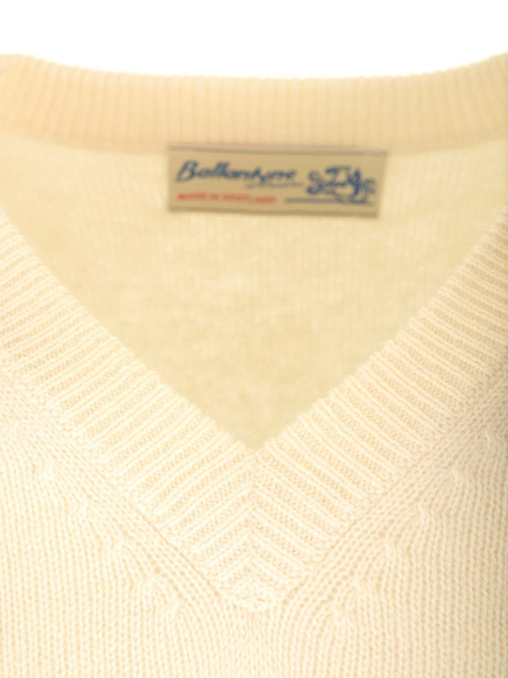 Ballantyne Double Yarn Cashmere Diamond Sweater Knitwear - Bianco | 088d43d3e923b64e08684a2796336a16e5ccc0a4